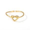 Twisted Wire Heart Adjustable Ring