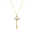 Pave Key Pendant Necklace