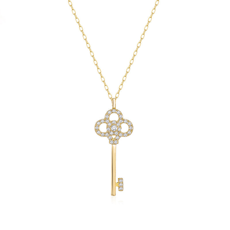 Pave Key Pendant Necklace