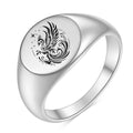 Phoenix Engraved Signet Ring