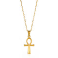 Gold Ankh Symbol Pendant Necklace