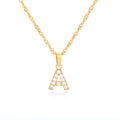 Pave Letter A Pendant Necklace