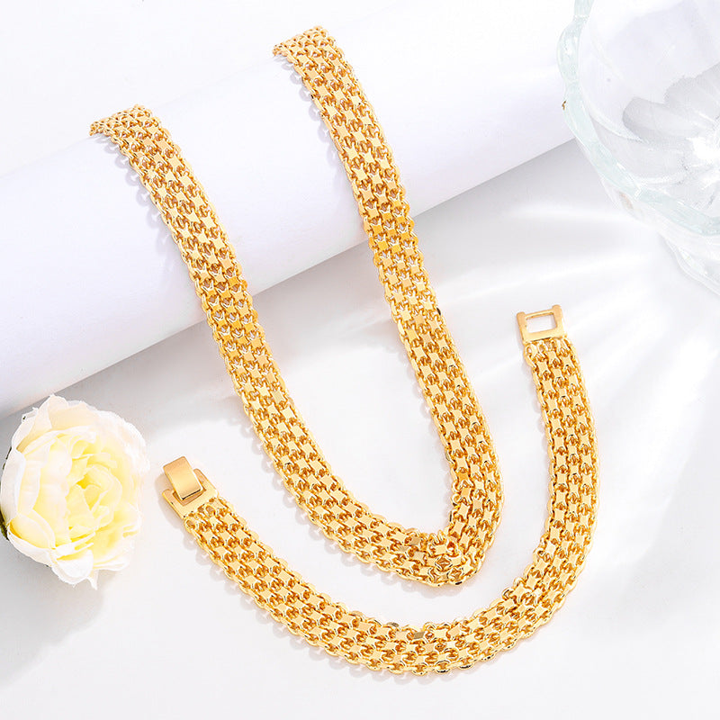 Woven Mesh Necklace and Bracelet Set