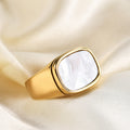 Mother of Pearl Signet Ring