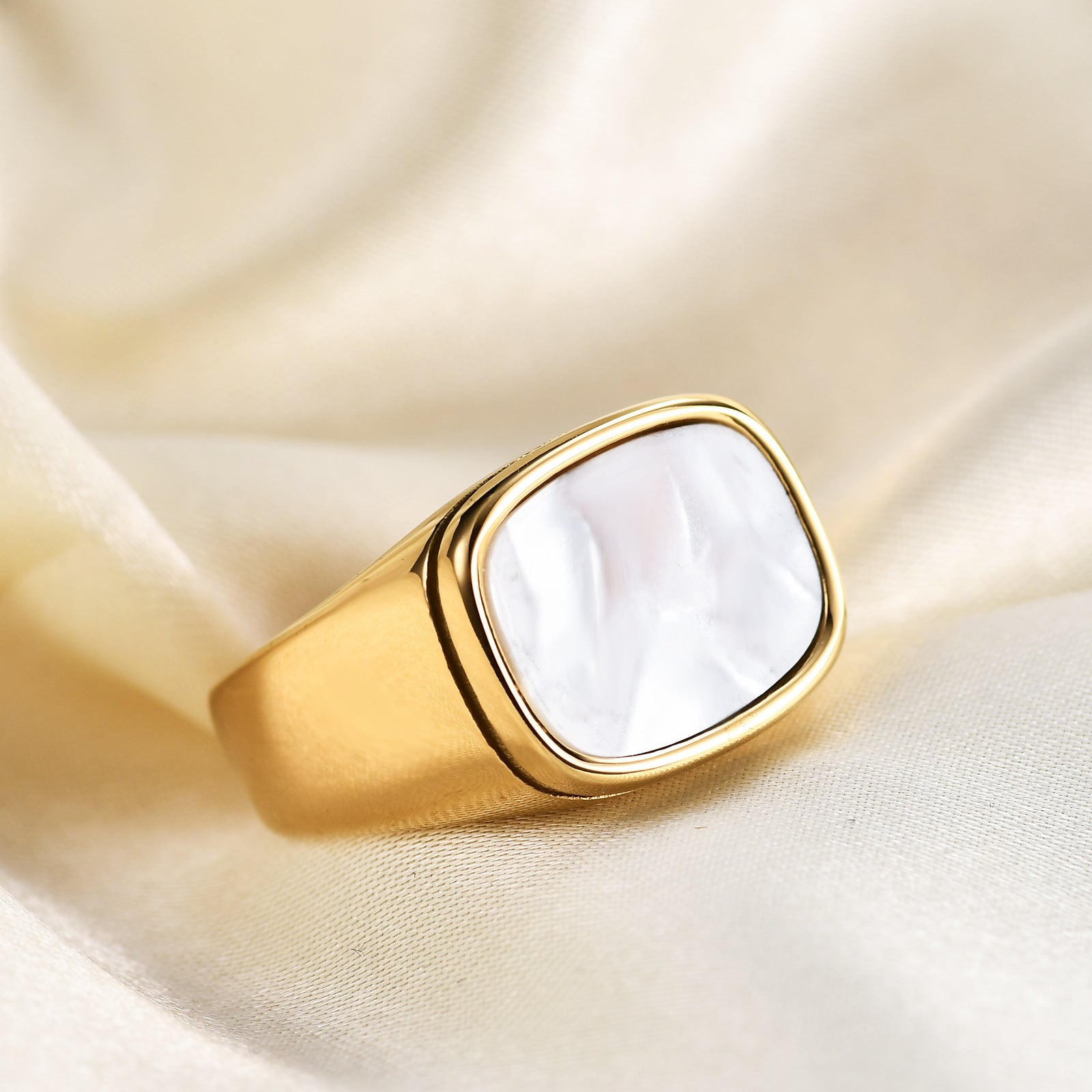 Mother of Pearl Signet Ring
