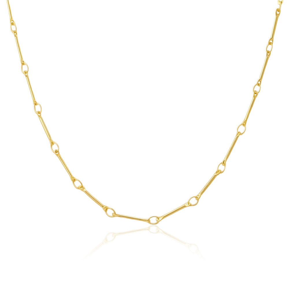 Modern Gold Bar Link Necklace