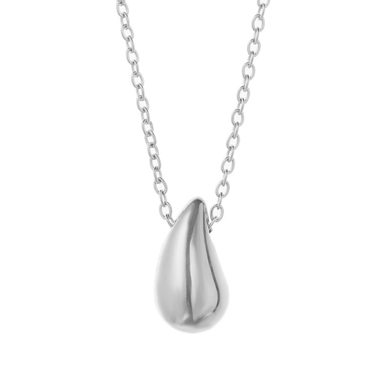 Polished Teardrop Pendant Necklace
