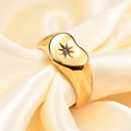Starburst Heart Signet Ring