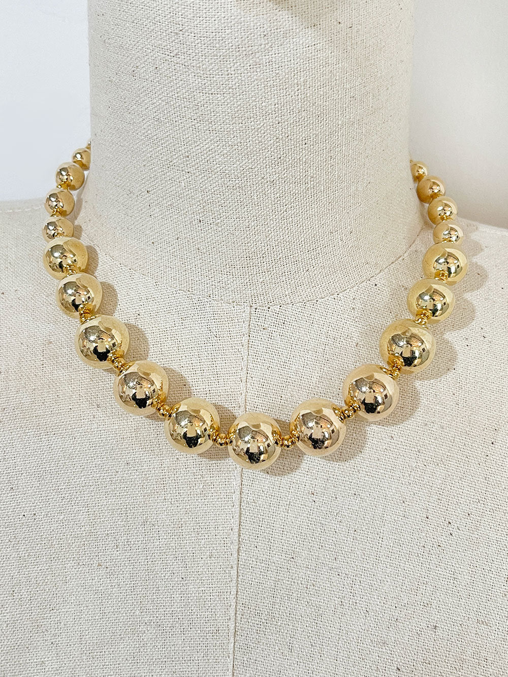 Graduated Gold Bead Necklace