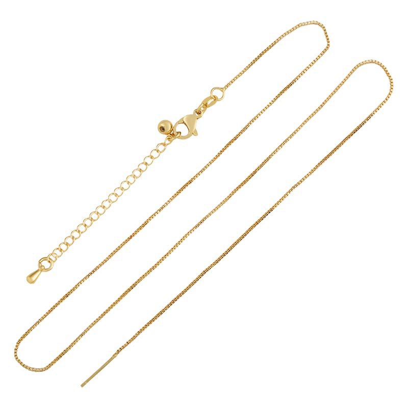 Gold Box Chain Threader Necklace