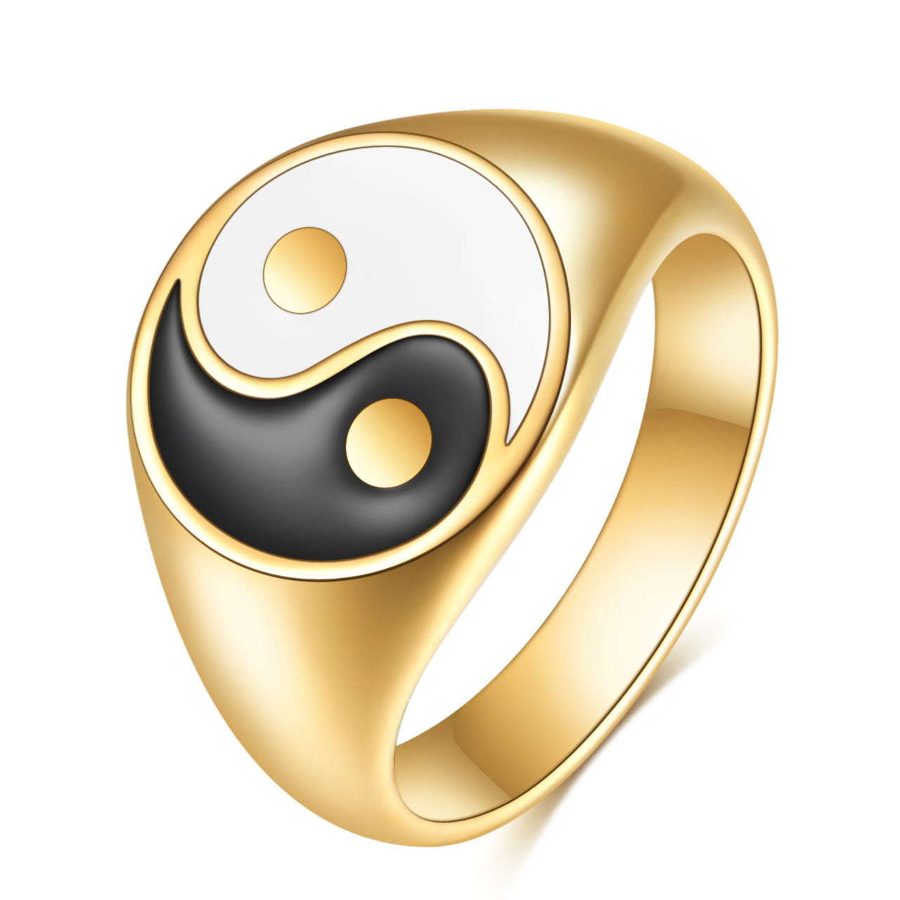 Gold Yin Yang Signet Ring
