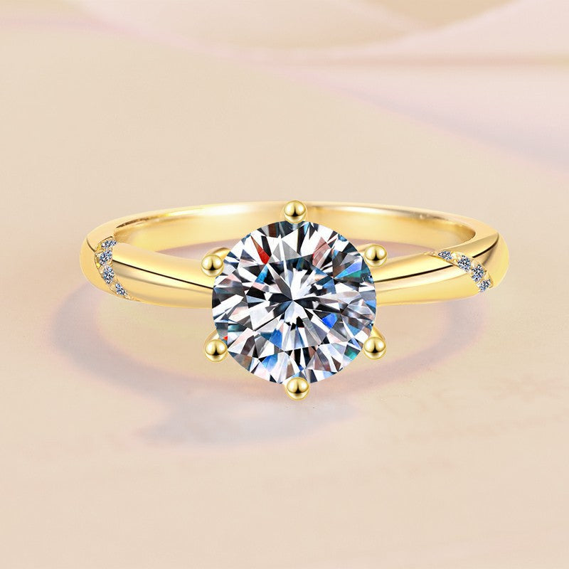 Solitaire Ring with Side Diamonds
