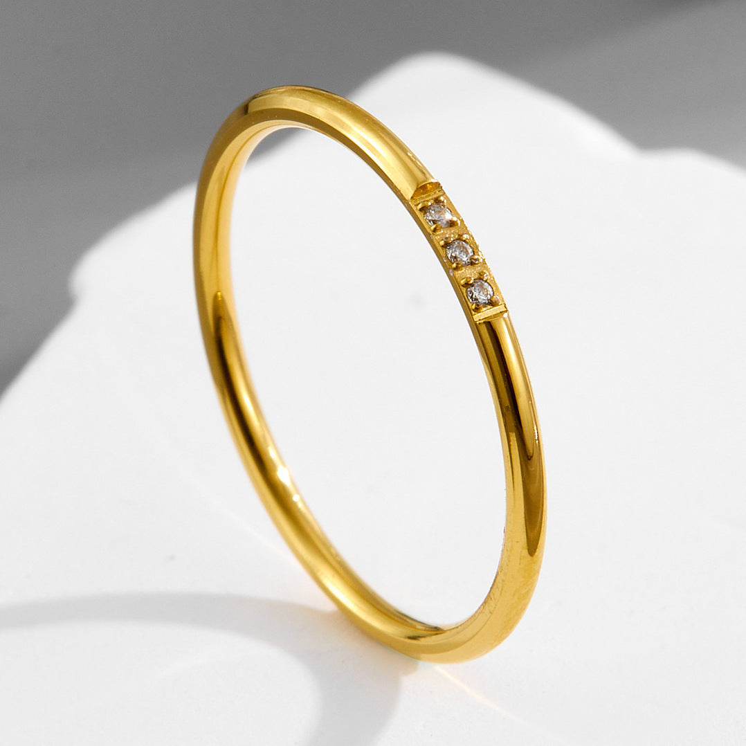 Three Stone Bar Stacking Ring