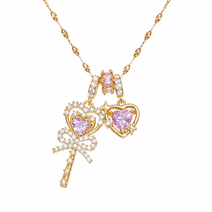 Scepter Heart Charm Necklace