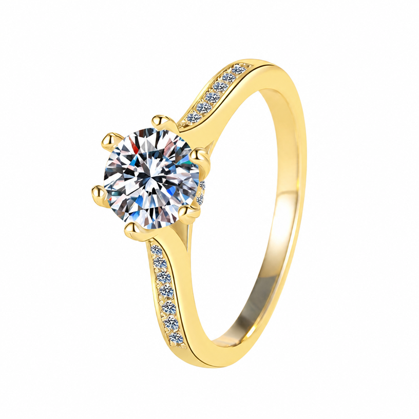 Bypass Pave Solitaire Ring
