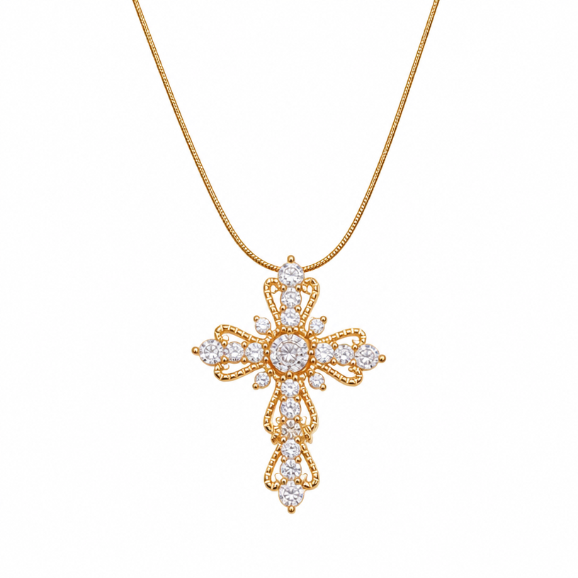 Vintage Filigree Cross Necklace
