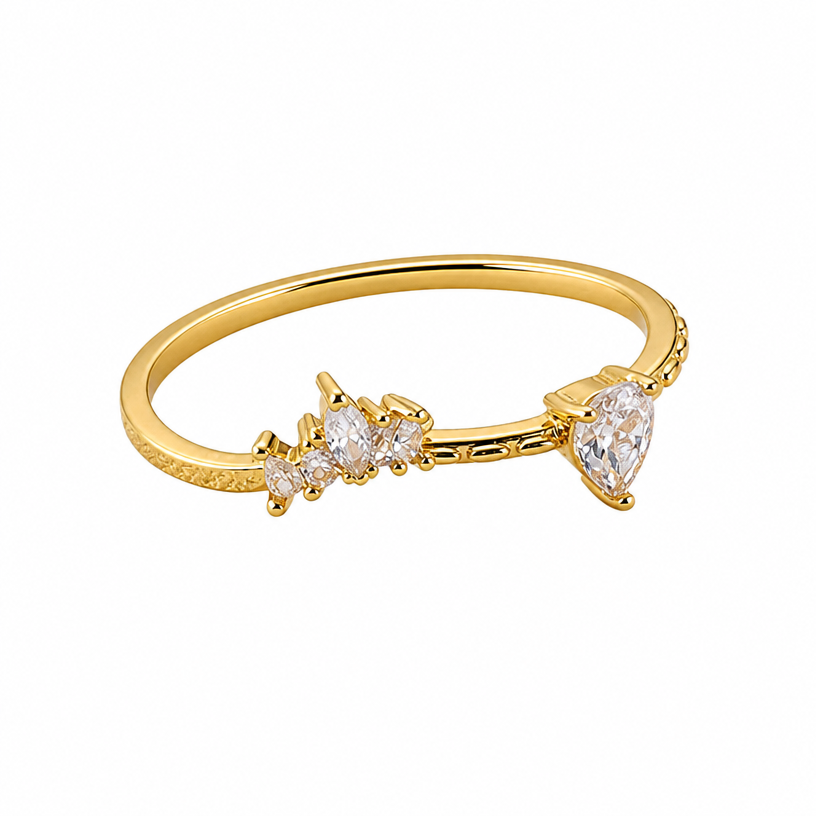 Marquise Cluster and Pear Ring Duo