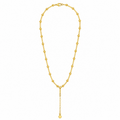 Gold Bar Chain Necklace with Heart Charm