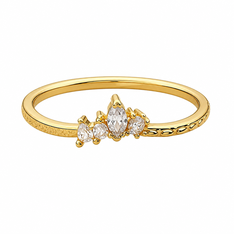Marquise Cluster Ring with Pear Stacker