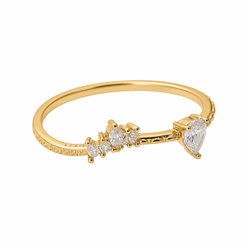 Interlocked Marquise Cluster Ring Set