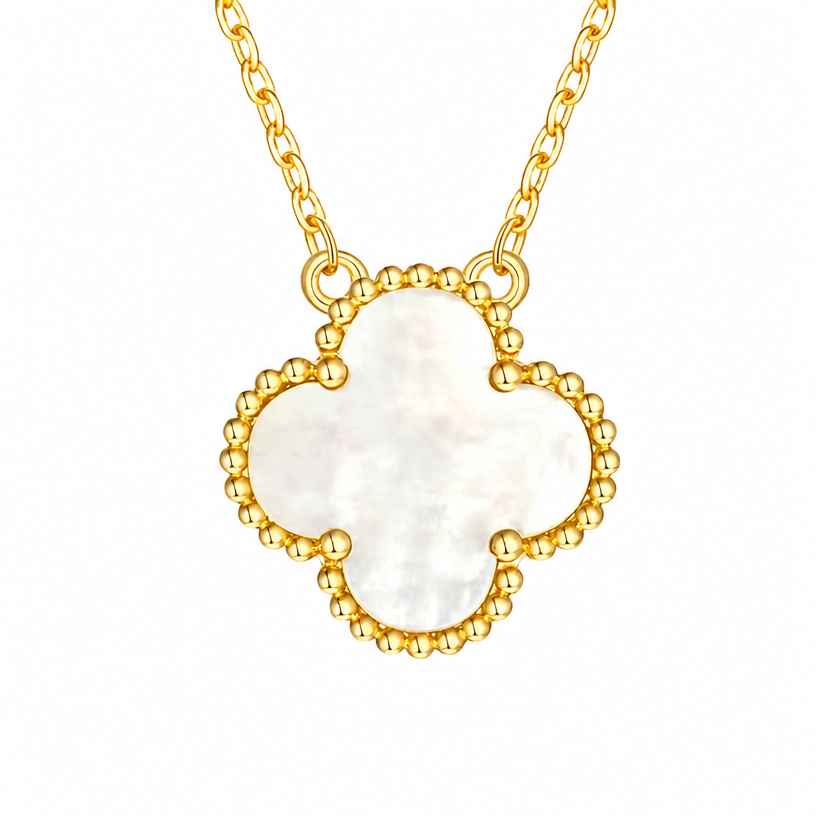 Mother of Pearl Clover Pendant Necklace