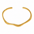 Geometric Open Bangle - Minimalist Stainless Steel Bracelet