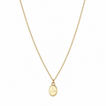 Oval Pendant Rope Necklace - Vintage Stainless Steel Jewelry