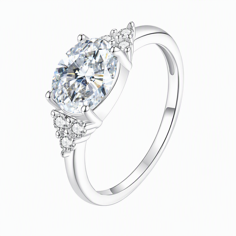 Moissanite Oval Solitaire Ring