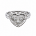 Floating Crystal Heart Ring
