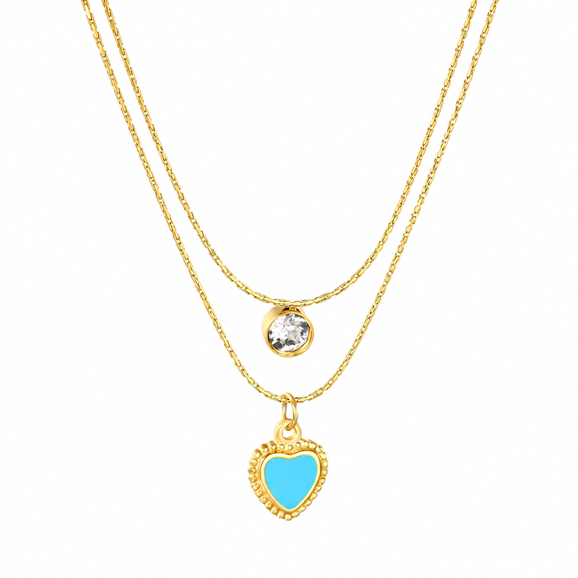 Layered Stone Pendant Necklace