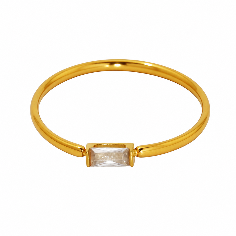Rectangle Zircon Minimalist Ring