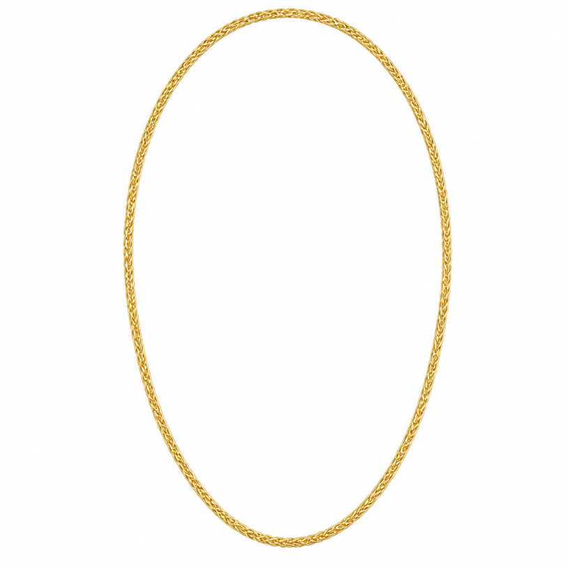 Tri-Color Wheat Chain Necklace